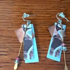 Handmade four-layer earrings